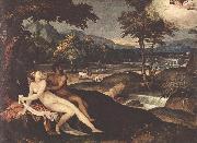 SCHIAVONE, Andrea Landscape with Jupiter and Io GD oil painting
